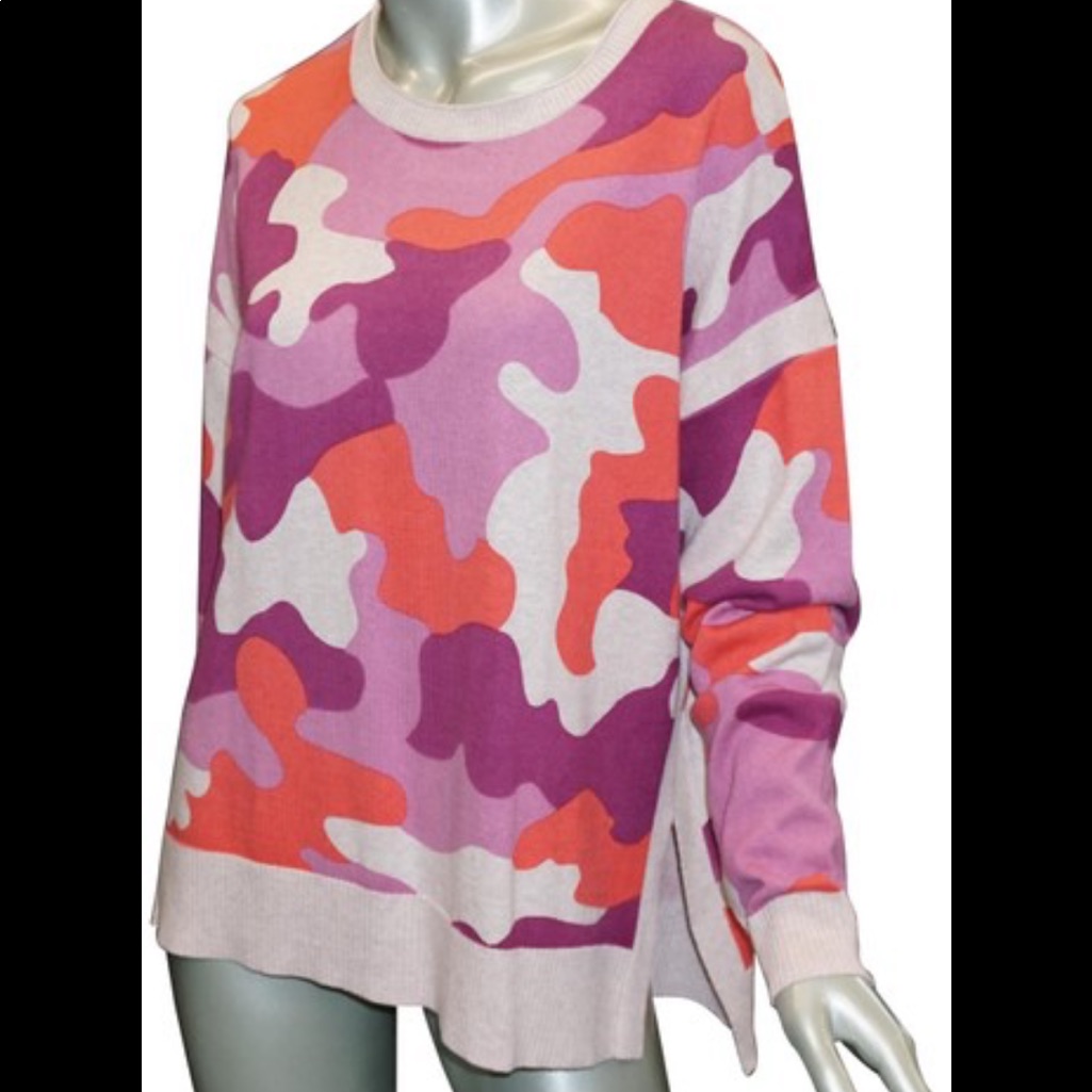 Lisa Todd Camo Sweater Cotton- Cashmere Size Xl